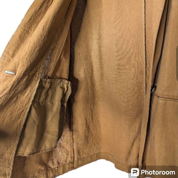 OLD NAVY Tan Linen Unlined One Button Blazer size M Tall - Picture 5 of 10
